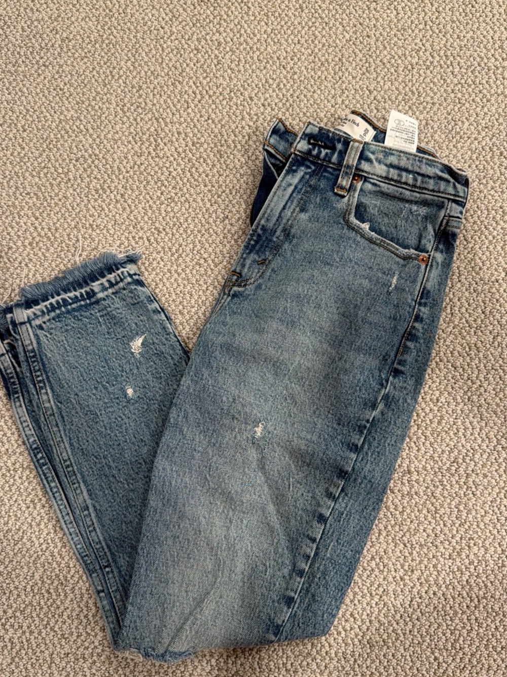 Abercrombie & Fitch Light Blue High-Rise Mom Jeans